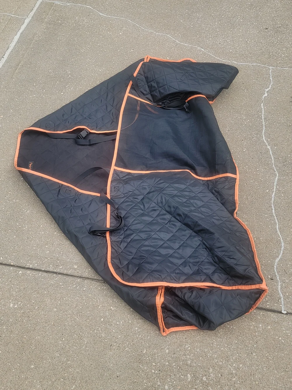 Quilted Waterproof Pet Car Seat Cover - Black with Orange Trim
